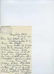 ["The document is a letter from Josh W. Anderson to Honorable  Carl Albert, dated May 27, 1948. Anderson is running for the office of Principal Chief of the Choctaws and outlines his platform, which includes reducing his salary, making changes to tribal contracts and administration, improving healthcare access, and advocating for the rights and interests of the Choctaw people. He also promises to hold regular conventions and consult with the tribe before making financial decisions. The document is written in both English and Choctaw, reflecting Anderson's commitment to the Choctaw community."]