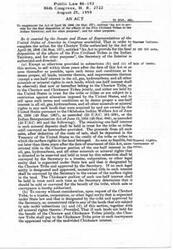 ["Public Law 86-192, enacted on August 25, 1959, supplements the Act of April 26, 1906, to provide for the final disposition of the affairs of the Choctaw Tribe. It authorizes the sale of tribal lands, interests, and improvements, with proceeds deposited to the tribe's credit. It also allows for the conveyance of mineral rights and the transfer of lands acquired for tribal use. The Act ensures that individual Indian rights are not deprived and grants certain rights to enrolled members of the Choctaw Tribe. The Secretary of the Interior is authorized to execute necessary instruments to carry out the provisions of the Act."]