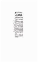["The U.S. Indian Health Service is requesting $2.5 million in next year's budget to build a new Indian hospital in Claremore. Planning for the new hospital is still ongoing, and a final cost estimate will be provided when the federal budget is prepared for the fiscal year beginning July 1, 1968. Congress had appropriated $93,000 for planning the hospital last year, and there are efforts to secure funds for construction in the upcoming budget."]
