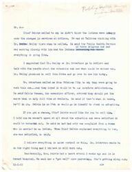 ["The document discusses a situation regarding the reduction of medical services at Antlers in Pushmataha county, Oklahoma. There were complaints about the decrease in services, but efforts were being made to address the issue and adjust services to meet the needs of the people. Chief Belvin and Dr. Robertson were working together to resolve the situation, and it was believed that everything would work out. Chief Belvin's wife had a heart attack, and well wishes were sent to her. The document also mentions communication between various individuals involved in the situation."]