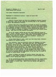 ["The document highlights the information services provided by the Indian Health Area Director in March and April 1967. It includes details on media contacts, news coverage on Indian health, orientation and training programs, publications such as \"Talking Leaves,\" and other activities related to promoting Indian health services. The Area Public Information Specialist played a key role in disseminating information and promoting the programs and services of the Indian Health Area."]