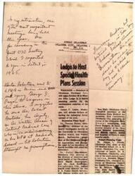 ["A health planning session will be held by members of Oklahoma Northeast Inc. in Western Hills Lodge to discuss factors affecting industrial development in northeastern Oklahoma counties. Various medical professionals and officials will discuss mental, dental, and hospital services, as well as future planning for health facilities and expansion. Public and Indian health issues will also be addressed."]