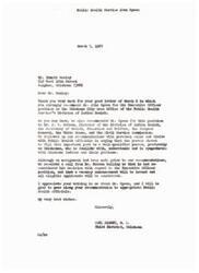 ["Mr. Emmett Seeley writes a letter recommending Mr. John Spaan for the Executive Officer position in the Oklahoma City Area Office of the Public Health Service's Division of Indian Health. He emphasizes the importance of having a well-qualified person familiar with and sympathetic to the needs of Oklahoma Indians. Senator Carl Albert acknowledges the recommendation and promises to pass it along to appropriate officials. Seeley's letter is addressed to various senators and representatives, urging them to consider Spaan for the position."]