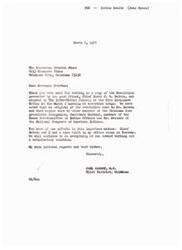 ["The document is a letter from Carl Albert to Governor Overton James, thanking him for sending a resolution adopted by The Inter-Tribal Council of the Five Civilized Tribes regarding Indian health. The resolution emphasizes the importance of including Indian people in decisions that affect their welfare and criticizes past efforts for failing to understand and involve Indian communities. The document expresses a commitment to finding a satisfactory solution to the issues raised in the resolution."]