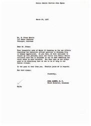 ["Dr. B. Frank Belvin expresses his gratitude to Congressman Carl Albert for his efforts in helping with the Executive Officer position in the Oklahoma City Area Office. Congressman Albert responds with appreciation for the thanks and mentions that they will continue to work on finding a suitable solution."]