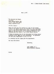 ["The Tulsa Indian Center, Inc. has passed a resolution supporting John Spaan for the position of Executive Officer of the Oklahoma City Area Office of the Public Health Service. Congressman Carl Albert expresses his appreciation for their endorsement of Spaan and hopes he gets the appointment."]