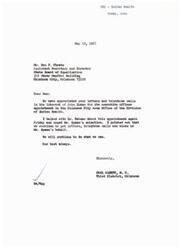["The document is a series of letters and resolutions in support of John Spaan's appointment as Executive Officer in the Oklahoma City Area Office of the Division of Indian Health. Various organizations and individuals, including Congressman Carl Albert and the American Indian Center, express their support and confidence in Spaan's dedication to serving and improving the health and welfare of Indian people. They urge government officials to appoint Spaan to the position."]