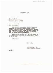 ["Mrs. Herndon, the Principal of Jones Academy, wrote a letter to Honorable Carl Albert regarding the Youth Development Program that students from Jones Academy are participating in. She requested his support in ensuring that the program is refunded when the current authorization expires. In response, Carl Albert expressed his support for the program and assured Mrs. Herndon that he will do all he can to see that it is re-funded. He also mentioned his hope to visit Hartshorne in the future."]