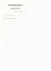 ["On July 18, 1967, LaDonna Harris sent a memorandum to Carl Albert regarding a matter related to the United States Senate."]