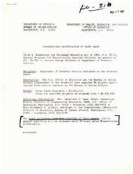 ["The Department of Interior, Department of Health, Education, and Welfare, and Bureau of Indian Affairs have approved 64 project applications for special programs for educationally deprived Indian children in Department of Interior schools. A total of $4,724,625 in funds have been allocated for these projects. Activities and services include speech therapy, special education, cultural enrichment, English language instruction, and in-service training. Recipients have been notified, but general publicity will be released after Congressional notification. Contact information for further inquiries is provided."]