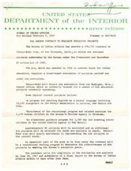 ["The Bureau of Indian Affairs has awarded a $98,750 contract to Twinco-Enki Corp. to review and evaluate projects undertaken under the Elementary and Secondary Education Act of 1965. The evaluation will be directed from the Muskogee, Oklahoma branch office and will focus on various educational programs for Native American children. Approximately 65 projects will be monitored and six projects will be studied in depth. The contract includes a centralized testing program to determine the effectiveness of the projects in meeting education goals, with a final report due by June 30, 1967."]