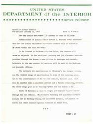 ["The Bureau of Indian Affairs is opening two new Indian employment assistance centers in Oklahoma City and Tulsa to help Native Americans find job opportunities in the area. The goal is to find employment for one Indian per day and provide services for both individuals and families seeking employment. The centers will also offer assistance with housing and relocation expenses for those who find jobs."]
