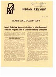 ["Commissioner Robert L. Bennett spoke at a conference on Indian employment, highlighting the high rates of unemployment among reservation Indians and the need for new programs to address this issue. He emphasized the importance of job training and employment assistance, as well as the preservation of Indian culture and heritage. Despite some progress in vocational training programs, more needs to be done to reach and support unemployed Indians. Bennett called for a comprehensive and innovative approach to tackle the challenges faced by American Indians in finding meaningful employment opportunities."]