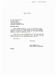 ["The document includes a letter from Carl Albert to Earl Boyd Pierce regarding a legal brief filed in a case involving the Cherokee Nation and the State of Oklahoma. It also includes a map showing former territorial limits of the Cherokee Nation and a memorandum brief of the plaintiff outlining their case for an accounting of monies collected from leases of the Arkansas Riverbed in Oklahoma."]