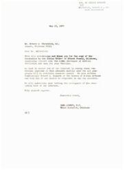 ["The Bureau of Indian Affairs received a resolution from the Indian Tribes of Ottawa County, Oklahoma expressing concern over the shortage of medical facilities and care for their families. They assured their interest in improving these conditions and cooperating with the Bureau of Indian Affairs to provide adequate medical care. man Carl Albert acknowledged the resolution and thanked Mr. Whitebird for bringing it to their attention."]