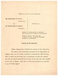["The Osage Nation of Indians filed a claim against the United States for the market value of land ceded in a treaty in 1865. The Osage Nation contends that the consideration paid by the United States was significantly lower than the market value of the land, and seeks compensation for the difference. The Osage Nation does not seek recovery of funds placed in a \"civilization fund\" for the benefit of all Indians, but rather seeks compensation for the specific land ceded in the treaty."]