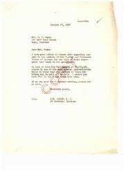 ["Mrs. G. F. Payne wrote to Representative Carl Albert regarding the payment to members of the Choctaw and Chickasaw Tribes for the sale of their coal lands to the government. Representative Albert assured her that he would work to have the full amount placed in a supplemental appropriations bill. Mrs. Payne expressed her concern over delays in payment and urged Representative Albert to do everything in his power to ensure the payment is made in a lump sum."]