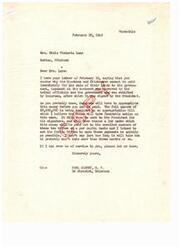 ["Mrs. Ettie Victoria Lane writes to Congressman Carl Albert inquiring about the delay in payment to the Choctaw and Chickasaw tribes for the sale of their lands to the government. Congressman Albert responds, explaining that Congress must first appropriate the funds, which is expected to happen soon. He assures Mrs. Lane that payments will be made on a per capita basis and that it should not take more than three months for the process to be completed."]