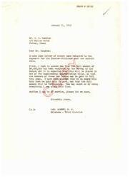 ["The document is from Mr. W. W. Hampton to Carl Albert, M.C., regarding the payments for the Choctaw-Chickasaw coal and asphalt sale. Hampton expresses concern that the government may only make a partial payment for the lands, and urges Albert to continue his efforts to ensure the full amount is paid to the tribes. Hampton appreciates Albert's past efforts and hopes he will continue to support the cause."]