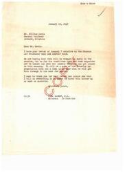 ["Mr. William Lewis wrote to Congressman Carl Albert regarding the delay in the sale of Choctaw and Chickasaw coal and asphalt mineral rights by the Federal government. Congressman Albert responded, assuring Lewis that he would do his best to expedite the matter, which will be part of the Interior appropriation bill. Lewis expressed his appreciation for Albert's efforts and asked for prompt action on the issue."]