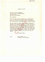 ["The document is a series of letters between Carl Albert and Floyd E. Maytubby regarding the appropriation of $8,500,000 for the Chickasaw Nation. There was a misunderstanding about the expenditure estimate for the first year, with Maytubby insisting on the full amount being paid in a lump sum as per the contract. Albert assures Maytubby that he will insist on the full amount being included in the appropriation bill."]
