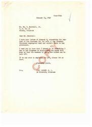 ["Mr. Marshall wrote to Congressman Carl Albert requesting payment for the sale of Choctaw-Chickasaw lands to the government. Congressman Albert responded, assuring Marshall that he would work to secure the necessary funds from Congress. Marshall expressed his frustration with the delay in payment and urged Congressman Albert to advocate for them."]