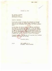 ["Mr. Barnett Crawford, a Choctaw Nation citizen, wrote to Congressman Carl Albert urging him to use his influence to expedite the payment for the coal and asphalt lands belonging to the Choctaws and Chickasaws purchased by the Federal government. Congressman Albert responded, assuring Mr. Crawford that he will do all he can to have the full amount of $8,500,000 placed in a supplemental appropriation bill so that all members of the tribes can be paid off in full."]