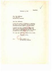 ["Mrs. Cleo McKinney wrote to Congressman Carl Albert regarding the sale of segregated coal and asphalt Chickasaw-Choctaw lands to the government. Congressman Albert reassured her that he would do his best to get Congress to appropriate the full amount of $8,500,000 so that the tribes could be paid in full. Mrs. McKinney expressed her gratitude and confidence in Congressman Albert's efforts."]