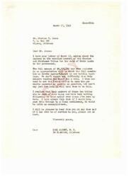 ["Mr. Jones is writing to Congressman Carl Albert about the payment to enrolled members of the Choctaw and Chickasaw Tribes for the sale of their lands to the government. Congressman Albert assures Mr. Jones that the full amount of $8,500,000 has been included in an appropriation bill and is expected to be approved. He is working to expedite the per capita payments to the tribes, acknowledging their need for the money. Mr. Jones expresses the urgency of the situation, emphasizing the poverty of the tribes and the importance of making the funds available quickly."]