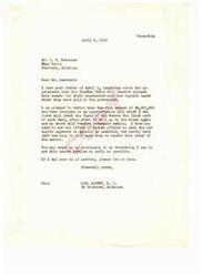 ["Mr. Heavener wrote to Representative Carl Albert inquiring about when the Choctaw Tribe would receive payment for their sold lands. Representative Albert responded that the full amount had been included in an appropriation bill and was expected to receive favorable action in Congress. He assured Mr. Heavener that he would do everything to settle the matter as soon as possible."]