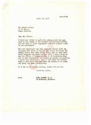 ["The first letter from Carl Albert to Robert Fulton informs him that the $8,500,000 payment for the sale of segregated coal and asphalt lands to the government has been included in a bill that will be brought before Congress for action. Payments to the Choctaw and Chickasaw Tribes should be made within two months after the bill is passed. In the second letter, Carl Albert indicates that he will do all he can to ensure that money is appropriated for the payments to be made that year. Robert Fulton requests early payment for the Choctaw and Chickasaw tribes from the coal and asphalt settlement."]