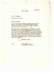 ["Mr. J.W. Duncan inquired about the payment to members of the Choctaw and Chickasaw Tribes for the sale of their coal lands. Carl Albert, a member of Congress, informed Duncan that the full amount of $8,500,000 is included in a bill that has passed the Senate but is currently held up in the Appropriations Committee. Albert assured Duncan that he is working to resolve the issue as soon as possible. Albert also received a letter from Jackson Acres requesting information about the payments."]