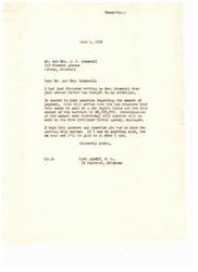 ["Mr. and Mrs. Cronwell wrote to Carl Albert, a member of the House of Representatives, asking for information about the payment they are entitled to from the sale of coal and asphalt lands. Carl Albert responded, explaining that the total contract amount is $8,500,000 and the payment will be distributed on a per capita basis by the Five Civilized Tribes Agency in Muskogee. He offered to provide any further assistance needed."]