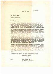 ["Mr. Camp wrote to Mr. Albert expressing gratitude for the passage of the appropriation bill for members of the Choctaw and Chickasaw Nations. He inquired about the timing of payments, the process for heirs of deceased members to receive their share, and the status of bonus payments for veterans. Mr. Albert responded, informing Mr. Camp that living members will receive payments first, followed by heirs of deceased members. He also mentioned that no action has been taken on bonus bills and suggested contacting the State Representative for information on a State bonus."]