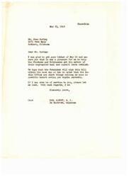 ["Mr. Jess Spring expresses his gratitude to Mr. Carl Albert for helping settle the matter of segregated coal and asphalt lands for the Choctaws and Chickasaws. He thanks Mr. Albert for his efforts and offers his services in return. Mr. Albert acknowledges Mr. Spring's letter and expresses his pleasure in helping the Indian people."]