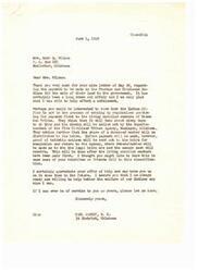 ["The document from Mrs. Ruth R. Wilson to Congressman Carl Albert expresses gratitude for his efforts in settling the payment to be made to the Choctaw and Chickasaw Indians. Congressman Albert provides information on the process of distributing payments to living enrolled members and heirs of deceased members. Mrs. Wilson offers her support to Congressman Albert and expresses willingness to help with his program in the future."]