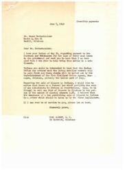 ["The document is in response to Mr. Brokeshoulder's inquiry about payments to the Choctaws and Chickasaws for the sale of their coal lands. The Indian Office has advised that enrolled members will be paid first. The document also mentions federal laws prohibiting the sale of intoxicants to Indians on reservations and in Oklahoma. Mr. Brokeshoulder also requests a bill to prohibit Indians from buying alcohol. The document expresses gratitude for Mr. Albert's work on behalf of Indians."]
