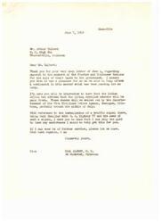 ["Mr. Talbert thanks Congressman Carl Albert for his help in securing payment for the Choctaw and Chickasaw Nations for the sale of their lands to the government. He also expresses gratitude for assistance in getting a traffic signal installed and appreciates having a congressman who is willing to help in times of need. Congressman Albert assures Mr. Talbert that the enrolled members will be paid first and that he is happy to assist further if needed."]