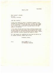 ["Mrs. Louisa E. Harris wrote to Congressman Carl Albert regarding the payment to the Choctaws and Chickasaws for the sale of their coal lands to the government. She has been waiting for this payment for many years and is glad that it is finally going to be settled. Congressman Albert informed her that the living enrolled members will be paid first and checks will be mailed out by the Superintendent of the Five Civilized Tribes Agency in July. Mrs. Harris expressed her frustration and mentioned that she has been waiting for this payment since 1914."]