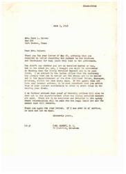 ["The document is from Carl Albert, M.C. to Mrs. Dora L. Gaines regarding the payment to the Choctaws and Chickasaws for coal lands they sold to the government. The document advises that enrolled members will be paid first, and checks will be mailed out within the next sixty days. It also mentions that proof of heirship notices will be sent out after the living enrolled members are paid. Mrs. Gaines is encouraged to update her address with the Agency to avoid delays in receiving the payment. The document ends with an offer of assistance from Carl Albert."]