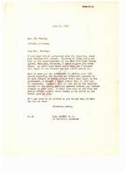 ["Mrs. Ida Hensley wrote a letter to Carl Albert, a member of Congress, inquiring about her Choctaw roll number. Carl Albert advised her to write to the Superintendent of the Five Civilized Tribes Agency in Muskogee, Oklahoma to obtain the information. He also informed her that payments for Choctaw and Chickasaw coal lands would be sent out by the Superintendent without any further action needed on her part. Mrs. Hensley's sister also wrote a letter to her requesting the roll number."]