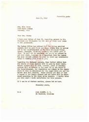 ["Mrs. Nina Brown received a letter from Congressman Carl Albert regarding payment for the sale of coal lands to the Choctaws and Chickasaws. The document explains that living enrolled members will be paid first, with checks mailed out by the Superintendent of the Five Civilized Tribes Agency. Deceased members' shares will be paid to their heirs, who will need to provide proof of heirship. Mrs. Brown inquires if she needs to be present to receive the money and if she needs to provide a birth certificate. Congressman Albert responds that she does not need to be present and may not need a birth certificate, but it is important that the Agency has her correct address. He also mentions that proof of heirship notices will be sent out to heirs for completion."]