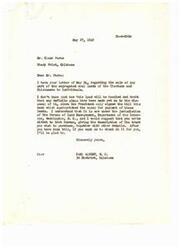 ["Mr. Elmer Parks wrote to Carl Albert regarding the sale of segregated coal lands owned by the Choctaws and Chickasaws. Albert responded, stating that the land is now under the jurisdiction of the Bureau of Land Management and suggested that Parks write directly to them. Albert also offered to check on the purchase if Parks provided details. Parks expressed interest in purchasing the land and asked to be kept informed about the sale."]