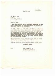 ["Mr. Thomas Wade wrote a letter to Carl Albert inquiring about the payment to members of the Choctaw and Chickasaw Nations for the sale of their coal lands to the government. Carl Albert responded, stating that enrolled members of the tribes will receive their payments first and that the checks will be mailed out in about sixty days. He advised Mr. Wade to notify the Superintendent of any address changes and offered further assistance if needed."]