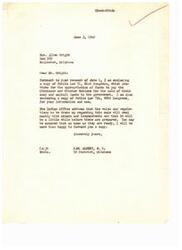 ["Honorable  Allen Wright requested a copy of Public Law 71, 81st Congress regarding the appropriation of funds to pay the Chickasaw and Choctaw Nations for the sale of their coal and asphalt lands. Honorable  Carl Albert, M.C. provided the requested information and stated that rules and regulations regarding the sale will be prepared soon."]