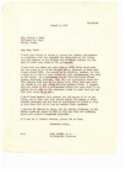 ["The letter is from Mrs. Vivian S. Hunt to Congressman Carl Albert, seeking information and assistance regarding the settlement payments for the Choctaw and Chickasaw Indians. Mrs. Hunt is seeking information about her family's eligibility for payments as heirs of enrolled members. She also provides details about her family history and land inheritance, and asks for guidance on how to claim their land rights."]