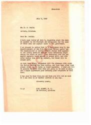["The letter from Carl Albert, M.C. to Mr. D. J. Wesley provides an update on the payment to Choctaws and Chickasaws for the sale of their coal and asphalt lands to the government. The payments are expected to begin in July, with each member receiving around $350. Albert expresses frustration with the delay in payments but assures Wesley that they are now moving forward. Wesley is asked to inform his neighbors about the upcoming payments and to reach out if further assistance is needed."]