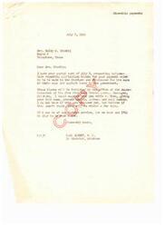 ["Mrs. Winship received a response from Carl Albert regarding her request for information about the application blanks for the Choc-Chic payments. He directed her to contact the Superintendent of the Five Civilized Tribes Agency in Oklahoma to obtain the necessary forms. Mrs. Winship then followed up with a question about whether she needed to fill out any forms or just provide her roll number."]