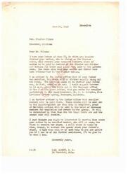 ["Mr. Wilson is inquiring about whether his mother, who is listed on the Choctaw rolls, will receive his deceased father's share of monies from the sale of coal lands. The Indian office advises that enrolled members will be paid first, and then proof of heirship notices will be sent to heirs of deceased members to determine legal heirs and amounts to be received. Mr. Albert suggests contacting the Five Civilized Tribes Agency in Muskogee for detailed information. He reassures Mr. Wilson that since his mother is an enrolled member, she will be among the first to receive her share."]