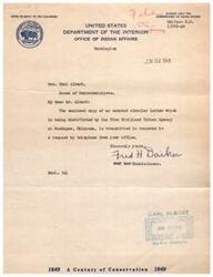 ["The letter is a response to a request for information regarding the sale of unallotted coal and asphalt lands owned by the Choctaw and Chickasaw Nations. The lands were purchased by the Government for $8,500,000, with payments to be made to enrolled members and their heirs. The exact amount of the payments is estimated to be around $350 per share. Applications for payments will be distributed by the office and through District Agents and Probate Attorneys. Payments will be made as soon as possible, with no involvement of attorneys or creditors. Freedmen and new members will not participate in the payment, and individuals are advised not to submit documents until requested."]